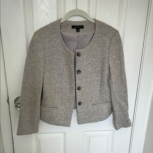Gray and Neutral/Blush Tweed Women's Jacket NWOT